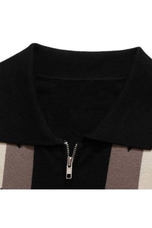 Style Core Aesthetics, New Style Trends Pentagram Striped Collared Cardigan Sweater