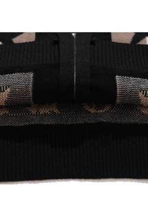 Style Core Aesthetics, New Style Trends Pentagram Striped Collared Cardigan Sweater