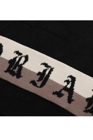 Style Core Aesthetics, New Style Trends Pentagram Striped Collared Cardigan Sweater