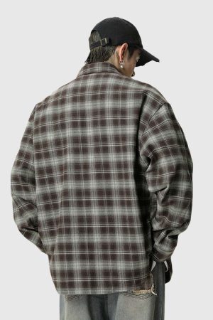 Style Core Aesthetics, New Style Trends Plaid  Button-Up Shirt