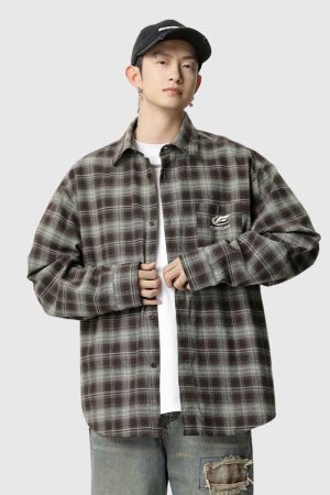 Style Core Aesthetics, New Style Trends Plaid  Button-Up Shirt