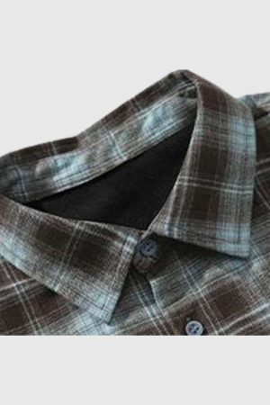 Style Core Aesthetics, New Style Trends Plaid  Button-Up Shirt