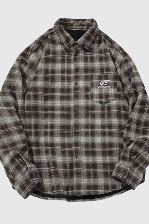 Style Core Aesthetics, New Style Trends Plaid  Button-Up Shirt