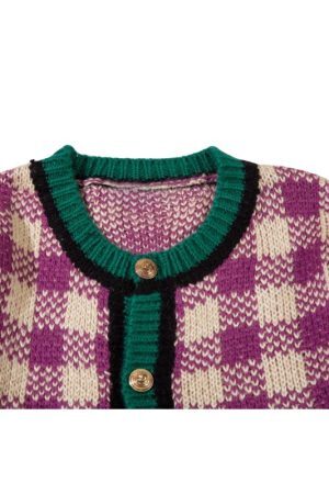 Style Core Aesthetics, New Style Trends Plaid Knit Cardigans