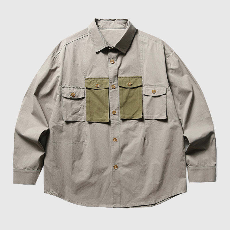 Style Core Aesthetics, New Style Trends Pocket Contrast Shirts