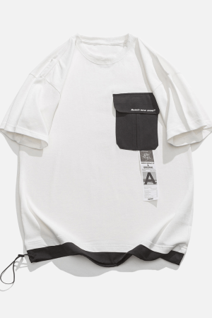 Style Core Aesthetics, New Style Trends Pocket Drawstring Cotton Shirt