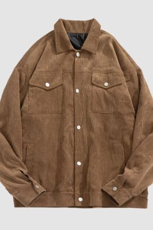Style Core Aesthetics, New Style Trends Pocket Patch Corduroy Jacket