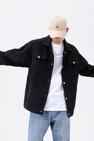 Style Core Aesthetics, New Style Trends Pocket Patch Corduroy Jacket