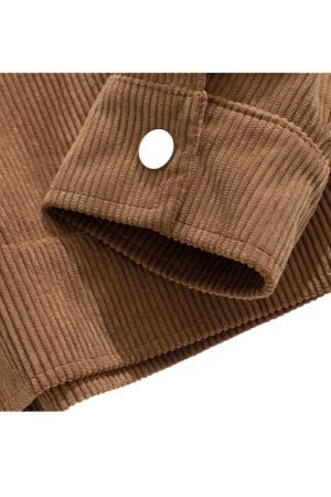 Style Core Aesthetics, New Style Trends Pocket Patch Corduroy Jacket