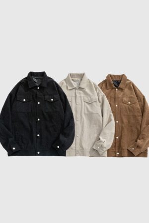 Style Core Aesthetics, New Style Trends Pocket Patch Corduroy Jacket