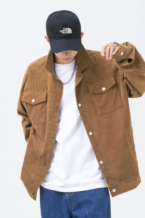 Style Core Aesthetics, New Style Trends Pocket Patch Corduroy Jacket