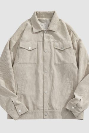 Style Core Aesthetics, New Style Trends Pocket Patch Corduroy Jacket