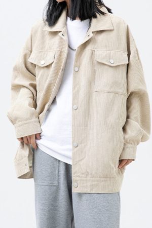 Style Core Aesthetics, New Style Trends Pocket Patch Corduroy Jacket
