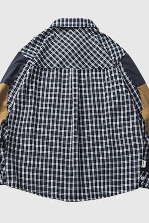 Style Core Aesthetics, New Style Trends Pocket Patch Plaid Shirts