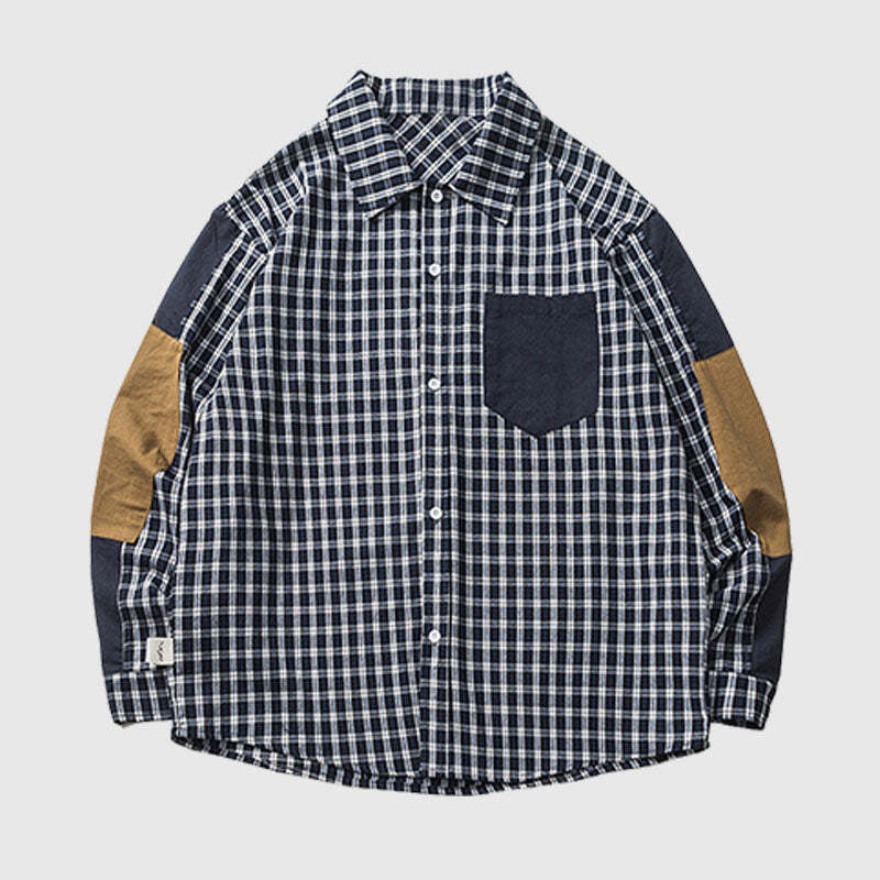 Style Core Aesthetics, New Style Trends Pocket Patch Plaid Shirts