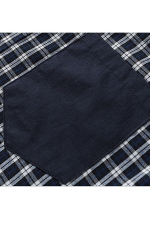 Style Core Aesthetics, New Style Trends Pocket Patch Plaid Shirts
