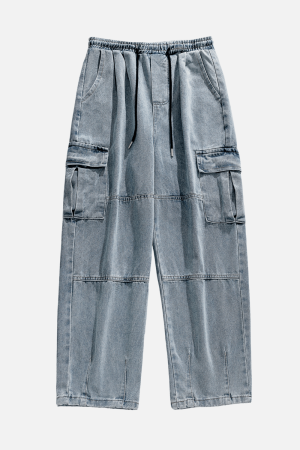 Style Core Aesthetics, New Style Trends Pocket Patchwork Denim Pants
