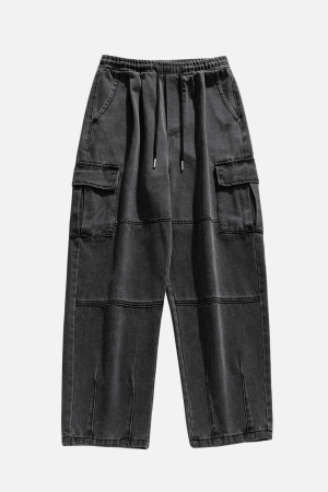 Style Core Aesthetics, New Style Trends Pocket Patchwork Denim Pants