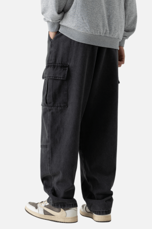 Style Core Aesthetics, New Style Trends Pocket Patchwork Design Cargo Jeans