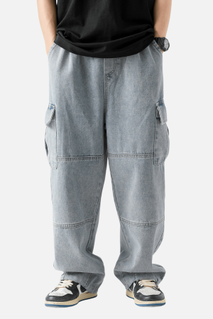 Style Core Aesthetics, New Style Trends Pocket Patchwork Design Cargo Jeans