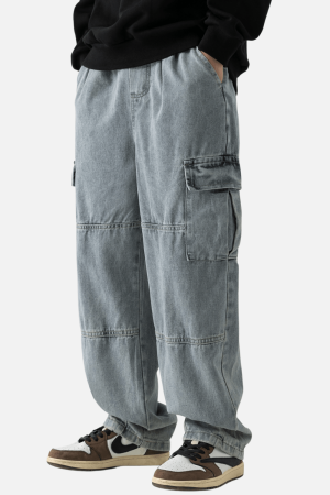 Style Core Aesthetics, New Style Trends Pocket Patchwork Design Cargo Jeans