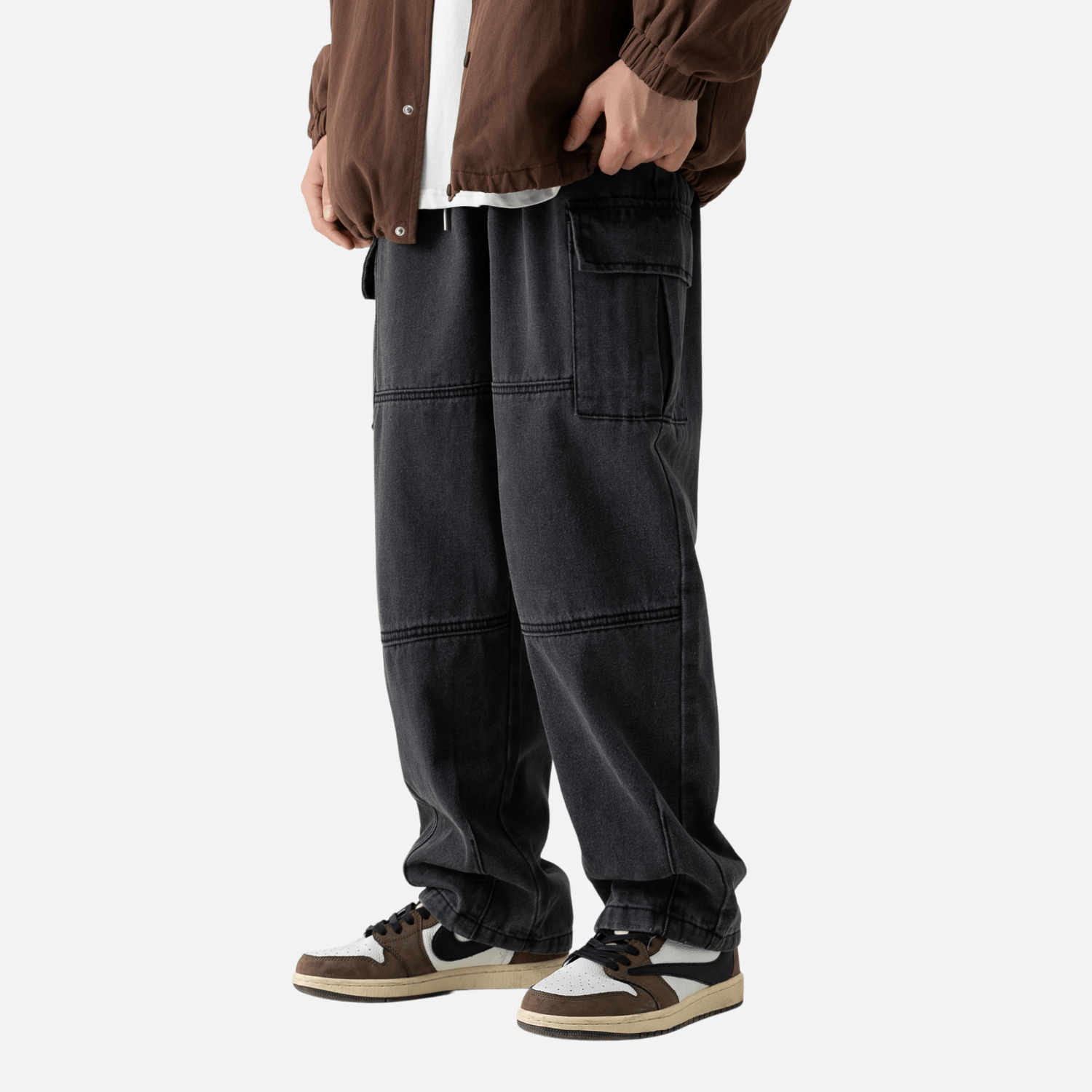 Style Core Aesthetics, New Style Trends Pocket Patchwork Design Cargo Jeans Style Core Aesthetics, New Style Trends Pocket Patchwork Design Cargo Jeans