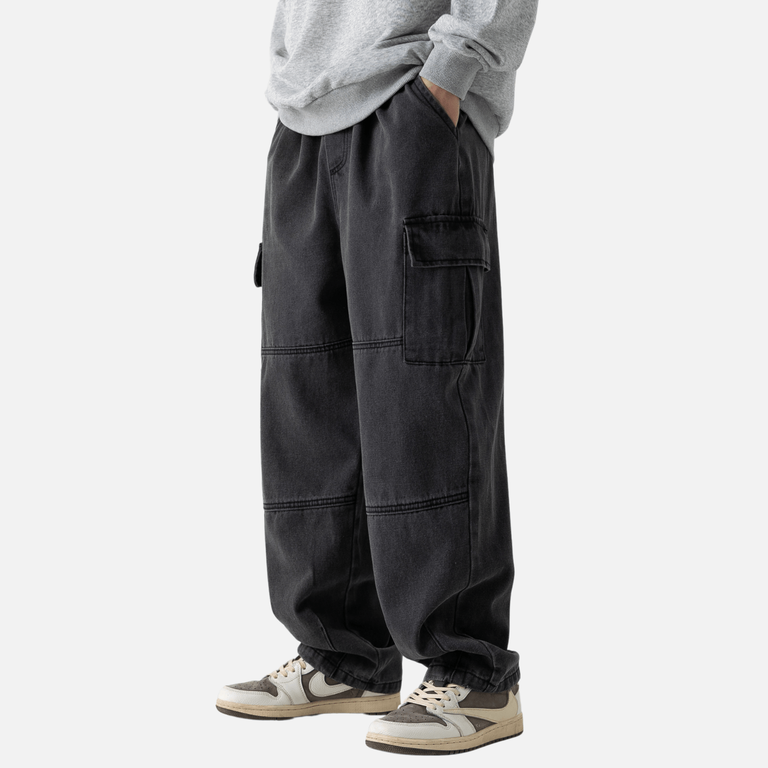 Style Core Aesthetics, New Style Trends Pocket Patchwork Design Cargo Jeans Style Core Aesthetics, New Style Trends Pocket Patchwork Design Cargo Jeans