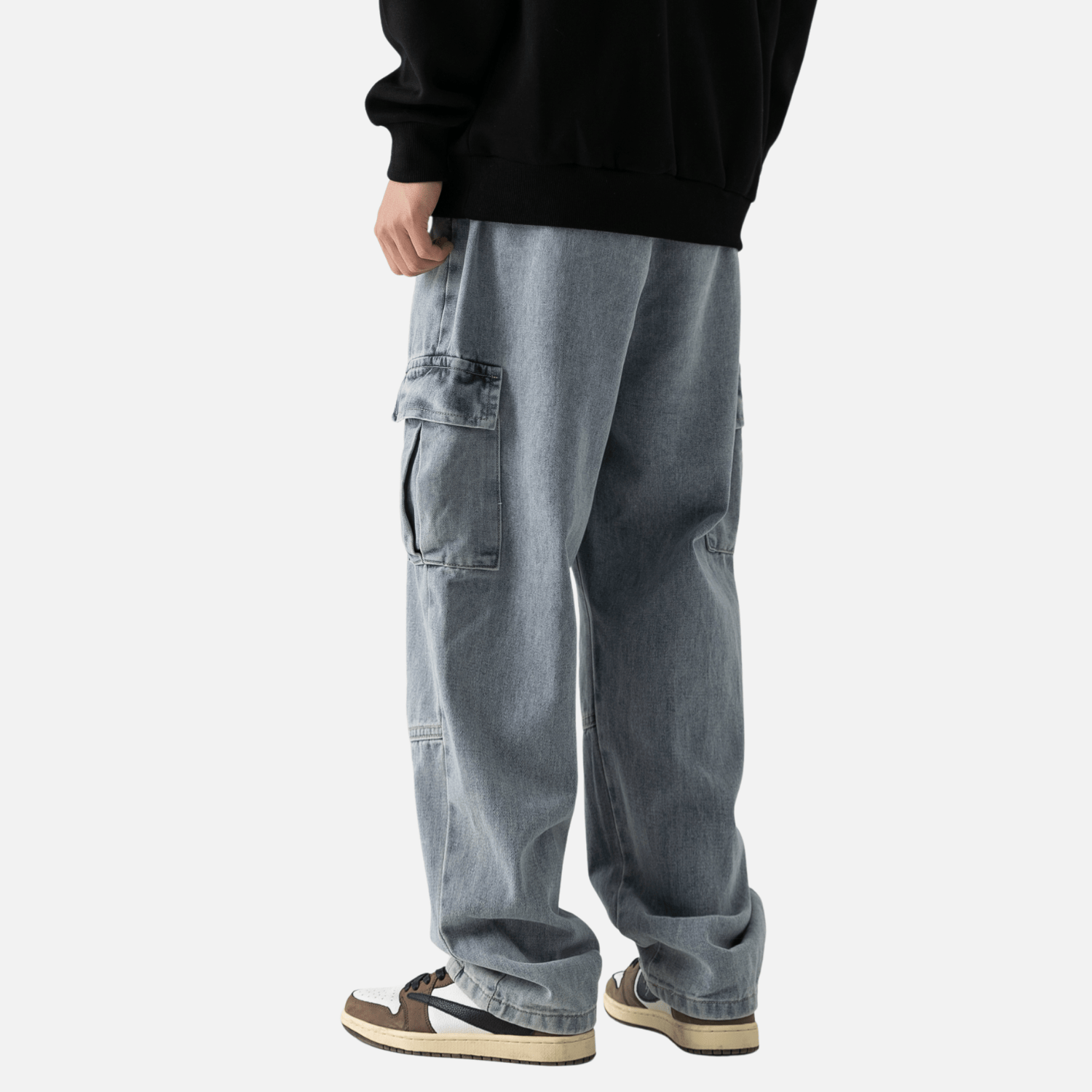 Style Core Aesthetics, New Style Trends Pocket Patchwork Design Cargo Jeans Style Core Aesthetics, New Style Trends Pocket Patchwork Design Cargo Jeans