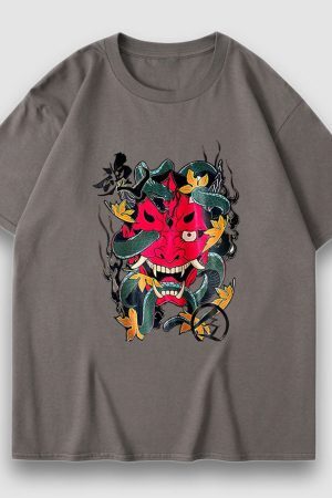 Style Core Aesthetics, New Style Trends Prajna Pattern Cartoon Print Tee