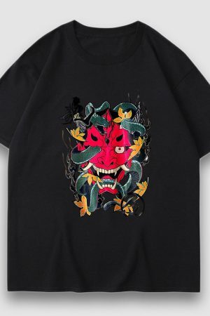 Style Core Aesthetics, New Style Trends Prajna Pattern Cartoon Print Tee