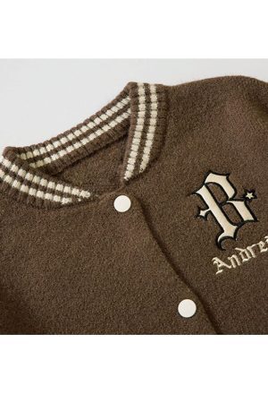 Style Core Aesthetics, New Style Trends PU Sleeve Patchwork Cropped Varsity Jacket