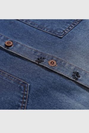 Style Core Aesthetics, New Style Trends Puppy Embroidered Denim Shirts