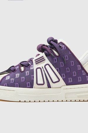Style Core Aesthetics, New Style Trends Purple Retro Sneakers