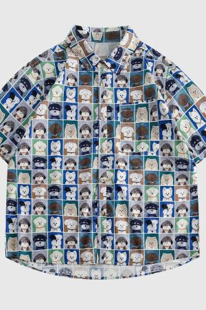 Style Core Aesthetics, New Style Trends Quirky Cartoon Print Shirt