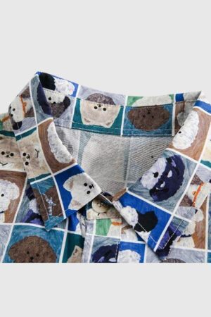 Style Core Aesthetics, New Style Trends Quirky Cartoon Print Shirt