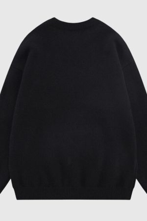 Style Core Aesthetics, New Style Trends Rabbit Pattern Embroidered Pullover