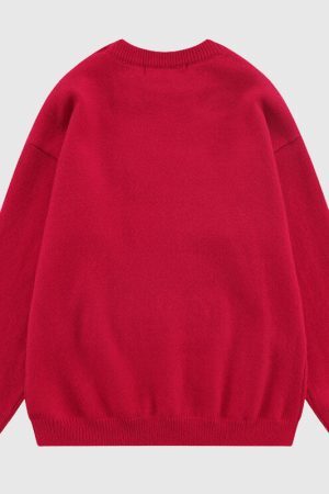 Style Core Aesthetics, New Style Trends Rabbit Pattern Embroidered Pullover