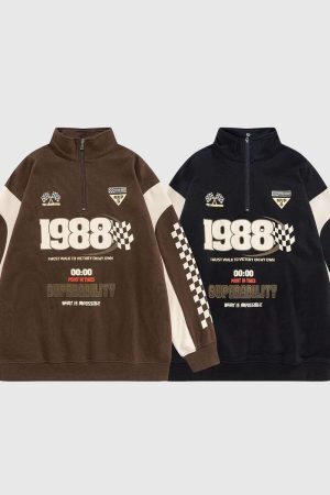 Style Core Aesthetics, New Style Trends Racing Graphic Half-Zip Pullover