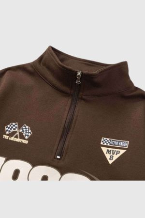 Style Core Aesthetics, New Style Trends Racing Graphic Half-Zip Pullover