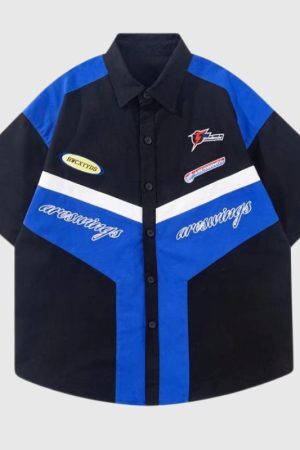 Style Core Aesthetics, New Style Trends Racing Patchwork Shirt