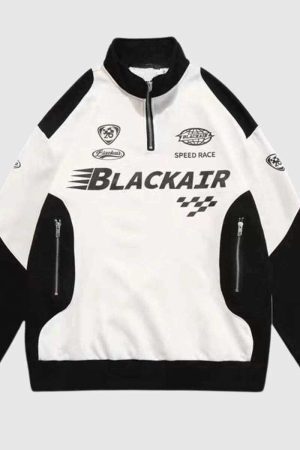 Style Core Aesthetics, New Style Trends Racing Style Zip Sweatshirt