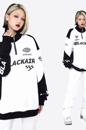Style Core Aesthetics, New Style Trends Racing Style Zip Sweatshirt