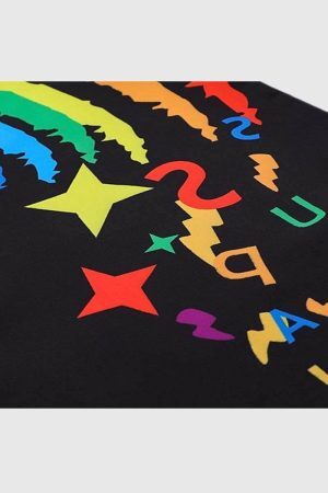 Style Core Aesthetics, New Style Trends Rainbow Graphic Shirt