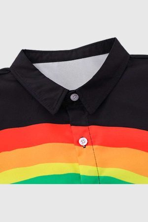 Style Core Aesthetics, New Style Trends Rainbow Graphic Shirt