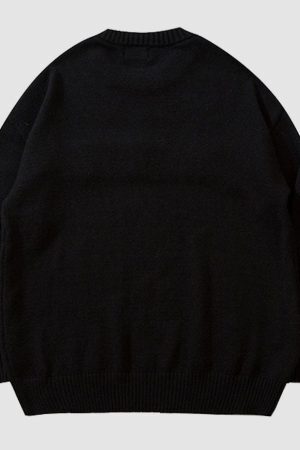 Style Core Aesthetics, New Style Trends Rainbow Letter Embroidery Sweater