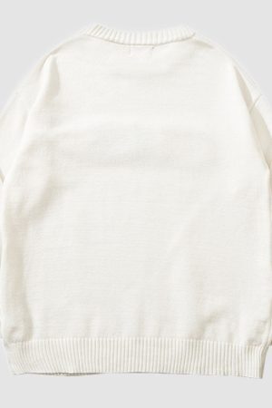 Style Core Aesthetics, New Style Trends Rainbow Letter Embroidery Sweater