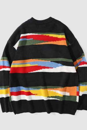 Style Core Aesthetics, New Style Trends Rainbow Stripe Sweater