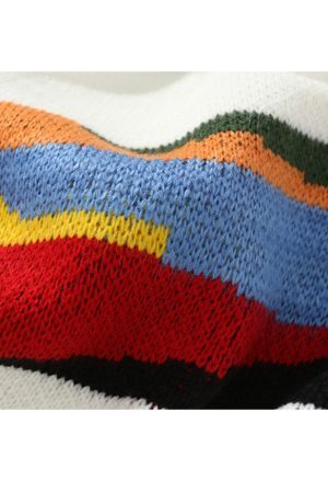Style Core Aesthetics, New Style Trends Rainbow Stripe Sweater