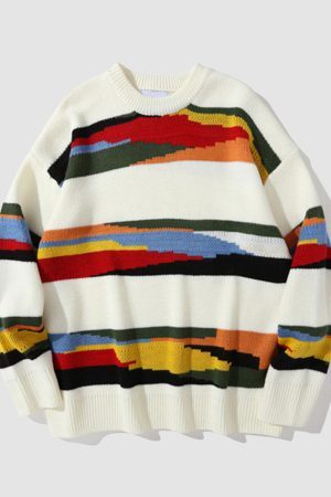 Style Core Aesthetics, New Style Trends Rainbow Stripe Sweater