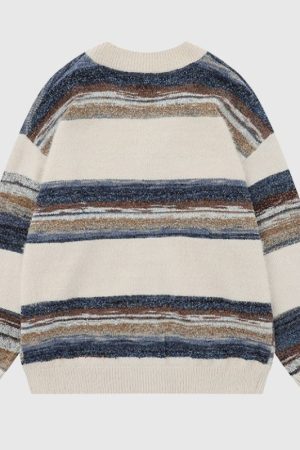Style Core Aesthetics, New Style Trends Rainbow Striped Gradient Cardigan